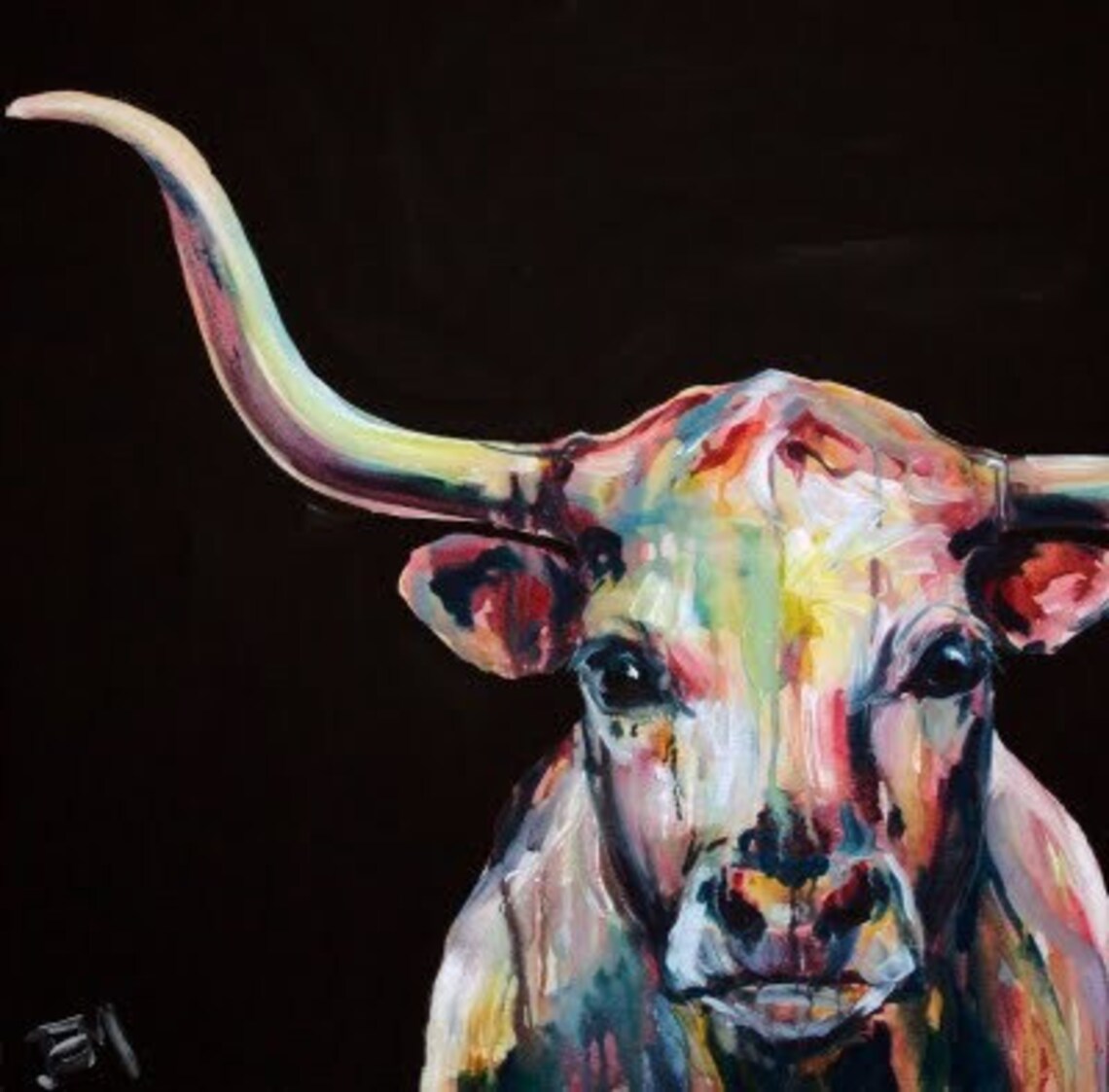 CUSTOM Original Longhorn Painting Commission 36x48 Etsy