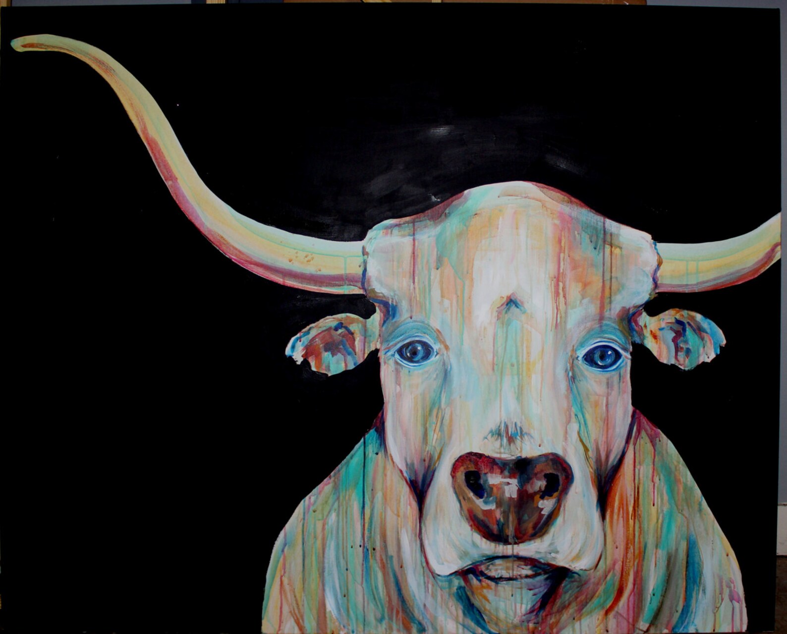 CUSTOM Original Longhorn Painting Commission 36x48 Etsy