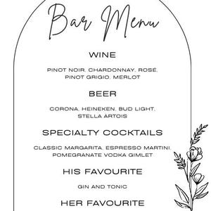 Drink Menu #5 Template - Digital Download