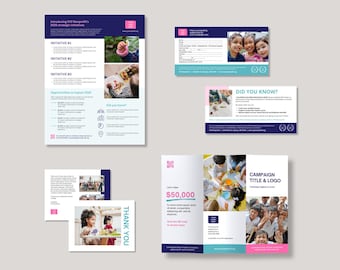 Lot de modèles de publipostage de campagne à but non lucratif : modèles Canva modifiables (téléchargement PDF)