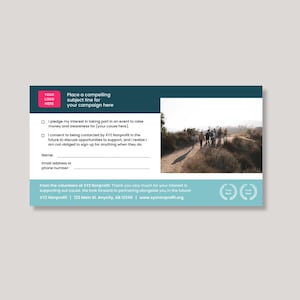 Plantilla editable de Canva para tarjeta de compromiso de donación para marketing de organizaciones sin fines de lucro