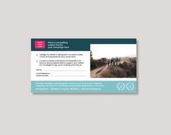 Plantilla editable de Canva para tarjeta de compromiso de donación para marketing de organizaciones sin fines de lucro