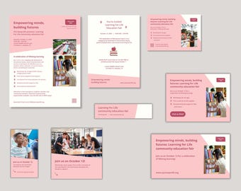 Lot de modèles de marketing événementiel à but non lucratif : 8 modèles de toile modifiables (téléchargement PDF)