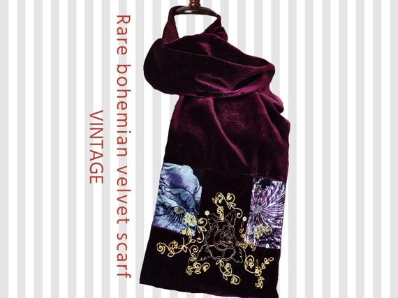 Velvet bohemian indie sleeze scarf