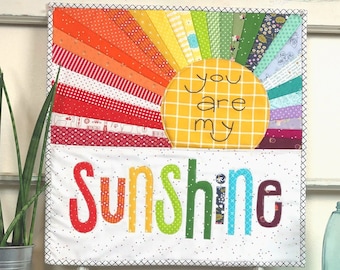 Pattern- Rainbow Sunshine Mini Quilt or Pillow PDF Pattern