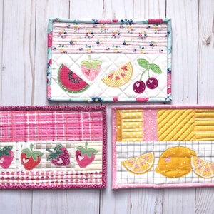Pattern- Summer Fruit Mug Rug PDF pattern