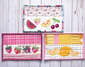 Pattern- Summer Fruit Mug Rug PDF pattern