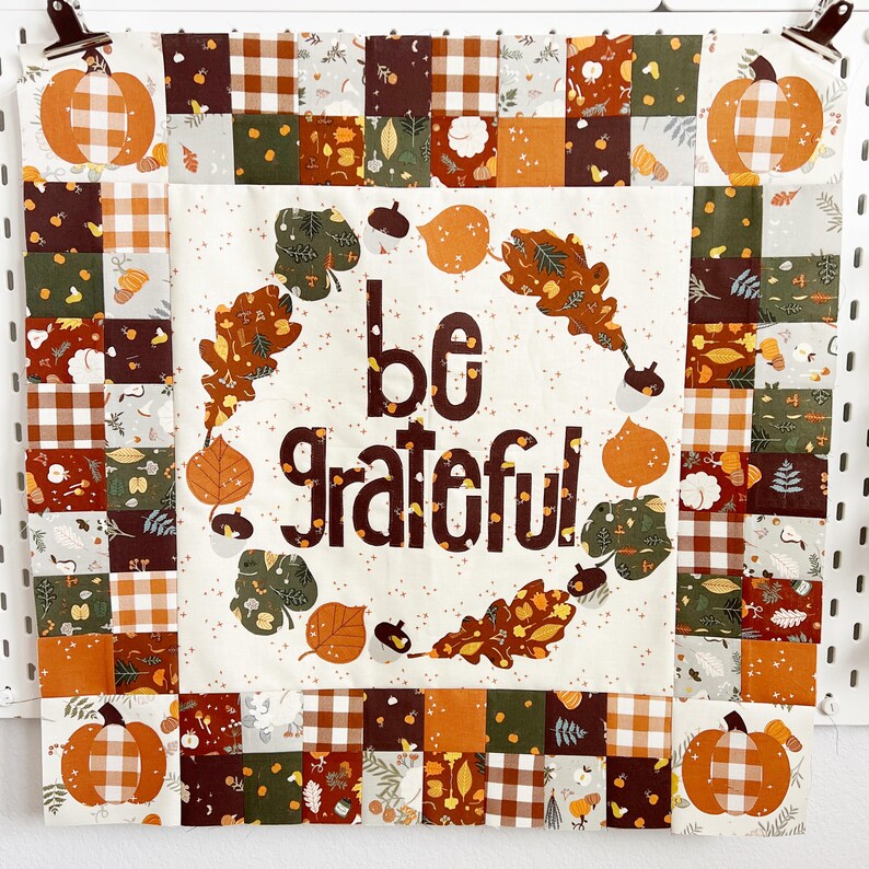 Be Grateful Mini Quilt and Table Topper PDF Pattern With Raw Edge ...