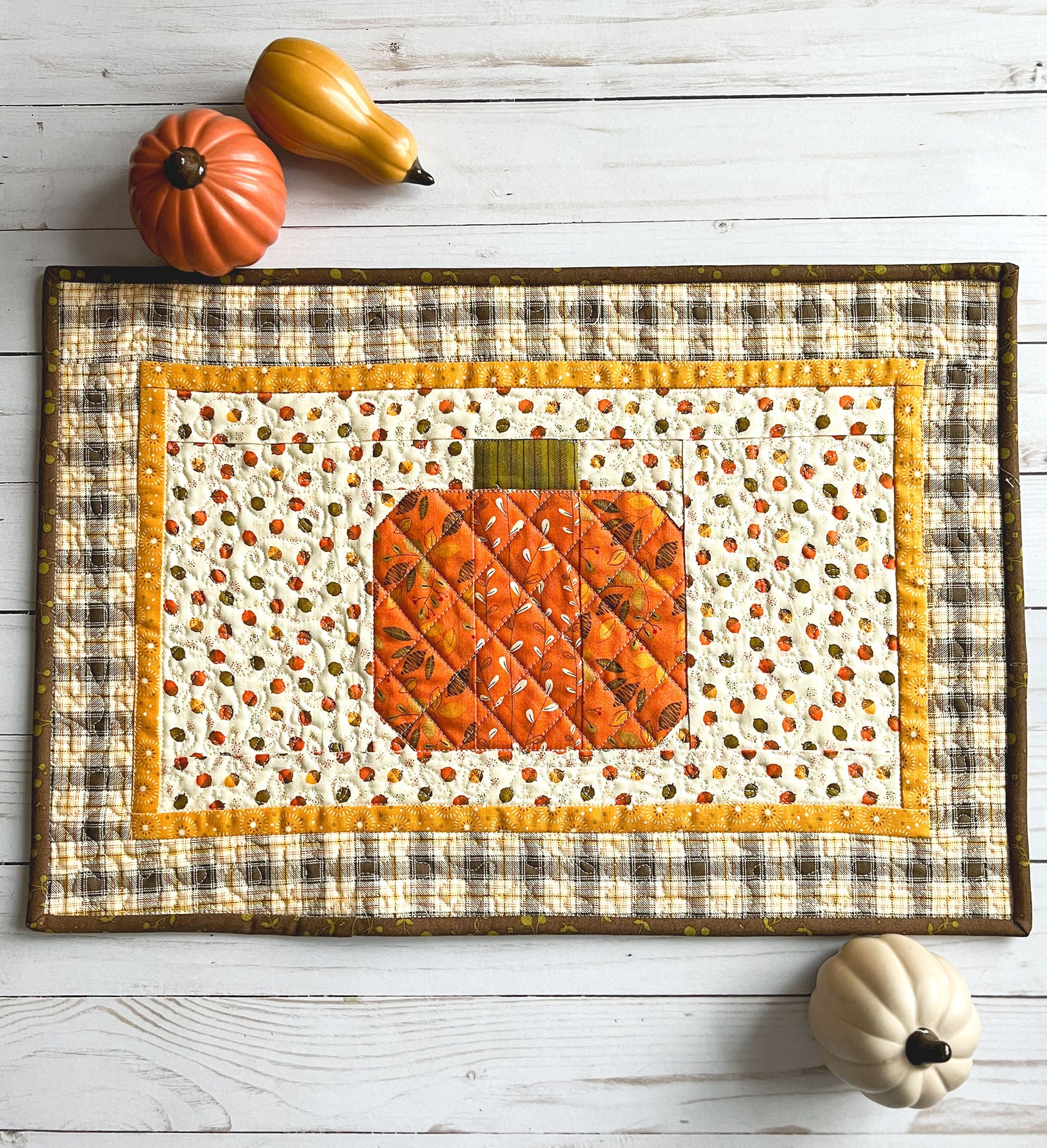 Striped Pumpkin Mini Quilt PDF Pattern - Etsy