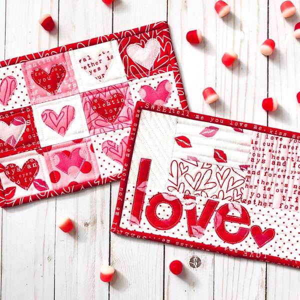 Muster - Bringen Sie die Liebe Valentine Mug Rugs