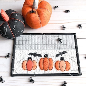 Pumpkin Mug Rug and Mini Pillow PDF pattern