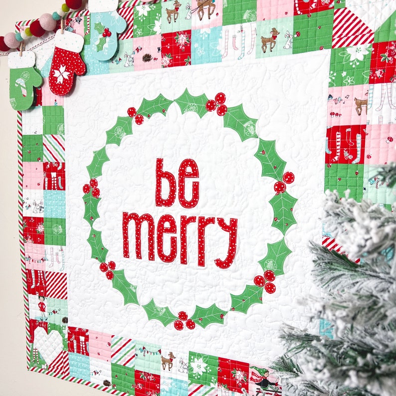 Be Merry Mini Quilt/ Table Topper PDF Pattern - Etsy