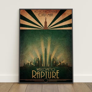 Póster de BioShock / Impresión retro / Arte mural / Impresión en papel kraft / Decoración del hogar / Póster de regalo / Póster del juego n.° 5