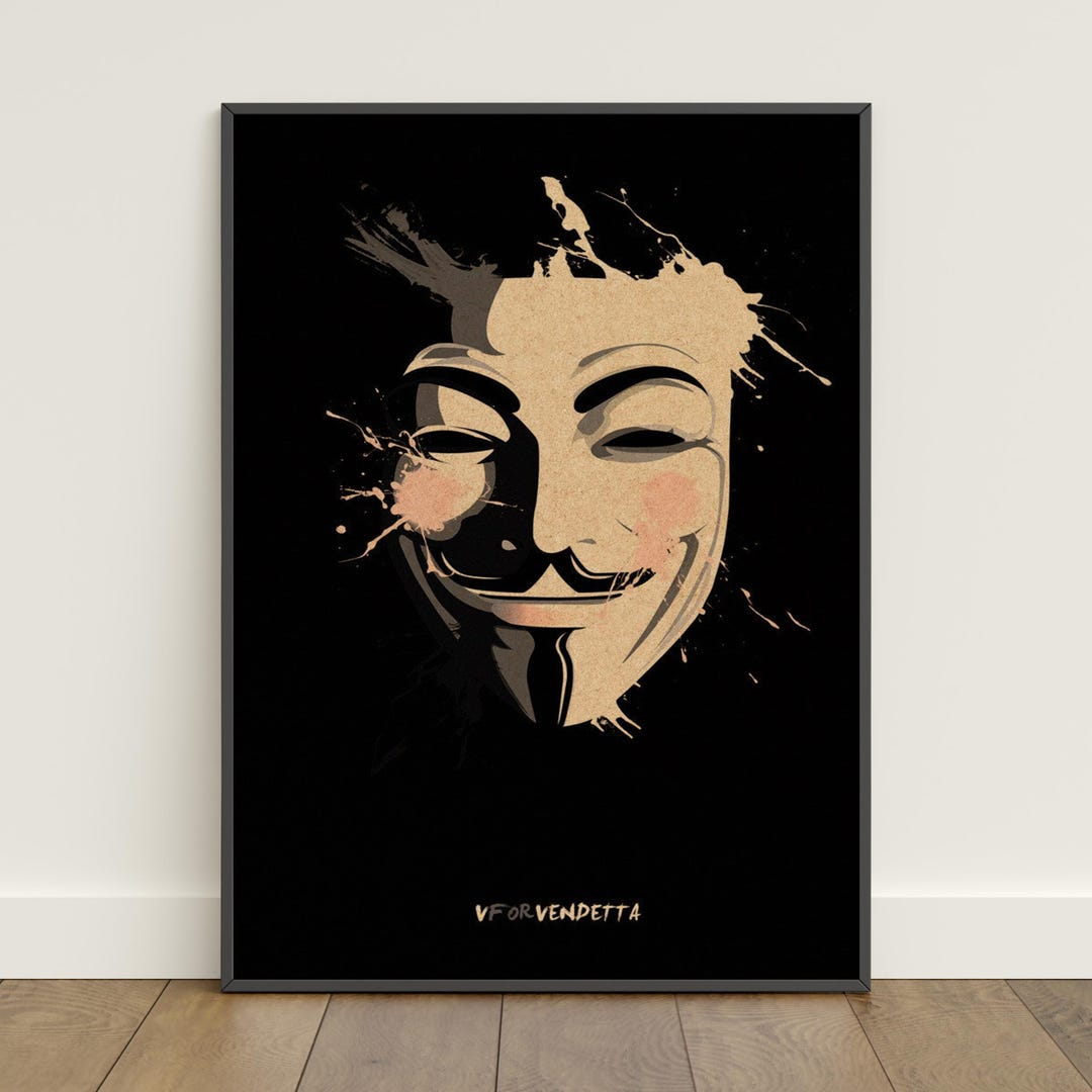 V for Vendetta Poster | Retro Print | Wall Art | Kraft Paper Print ...
