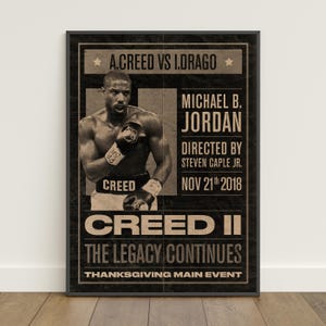 Poster di Creed / Stampa retrò / Arte murale / Stampa su carta kraft / Decorazione per la casa / Poster regalo / Poster del film n. 2