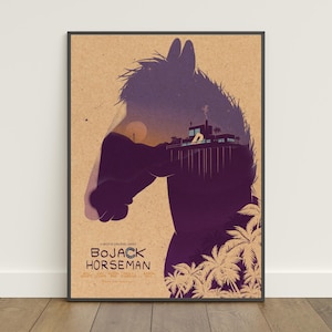 Poster di BoJack Horseman / Stampa retrò / Arte murale / Stampa su carta kraft / Arredamento per la casa / Poster regalo / Poster di serie TV