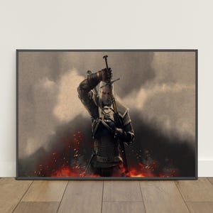 Poster di The Witcher 3 Wild Hunt / Stampa retrò / Arte murale / Stampa su carta kraft / Decorazione per la casa / Poster regalo / Poster del gioco n. 4