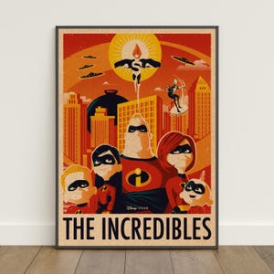 Póster de Los Increíbles / Impresión retro / Arte mural / Impresión en papel kraft / Decoración del hogar / Póster de regalo / Póster de película n.° 2