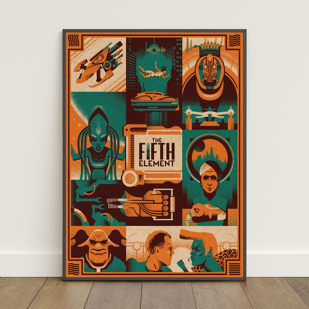 The Fifth Element Poster | Retro Print | Wall Art | Kraft Paper Print ...