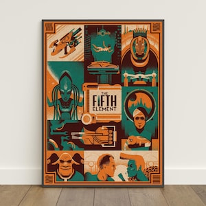 Poster de Il quinto elemento / Stampa retrò / Arte murale / Stampa su carta kraft / Arredamento per la casa / Poster regalo / Poster del film n. 2