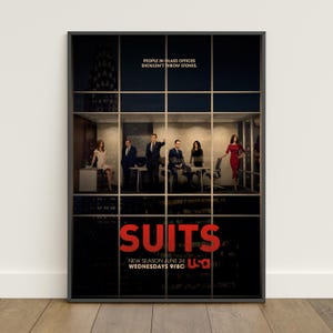 Pôster de Suits | Impressão retrô | Arte de parede | Impressão em papel kraft | Decoração para casa | Pôster para presente | Pôster de programa de TV
