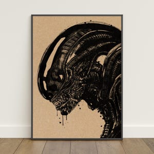Póster de extraterrestre / Impresión retro / Arte mural / Impresión en papel kraft / Decoración del hogar / Póster de regalo / Póster de película