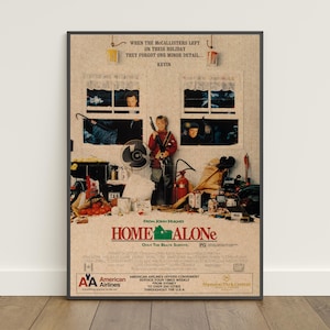 Poster di Mamma, ho perso l'aereo / Stampa retrò / Arte murale / Stampa su carta kraft / Decorazione per la casa / Poster regalo / Poster del film