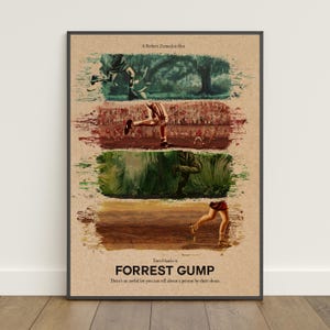 Forrest Gump Poster | Retro Druck | Wandkunst | Kraftpapier Druck | Wohnkultur | Geschenk Poster | Filmplakat