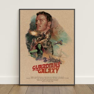 Guardians of the Galaxy Poster | Retro Druck | Wandkunst | Kraftpapier Druck | Wohnkultur | Geschenk Poster | Filmplakat