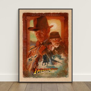 Poster del franchise di Indiana Jones / Stampa retrò / Arte murale / Stampa su carta kraft / Decorazione per la casa / Poster regalo / Poster del film