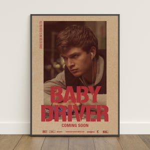 Poster Baby Fahrer | Retro Druck | Wandkunst | Kraftpapier Druck | Wohnkultur | Geschenk Poster | Filmplakat
