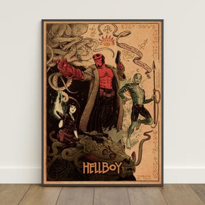 Póster de Hellboy / Impresión retro / Arte mural / Impresión en papel kraft / Decoración del hogar / Póster de regalo / Póster de película