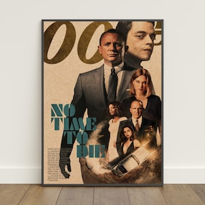 Pôster de James Bond: Sem Tempo para Morrer | Impressão retrô | Arte de parede | Impressão em papel kraft | Decoração para casa | Pôster para presente | Pôster de filme nº 2