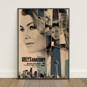 Poster di Grey's Anatomy / Stampa retrò / Arte murale / Stampa su carta kraft / Decorazione per la casa / Poster regalo / Poster di serie TV