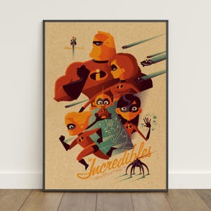 Poster degli Incredibili / Stampa retrò / Arte murale / Stampa su carta kraft / Decorazione per la casa / Poster regalo / Poster del film