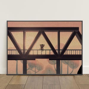 Nacht im Wald Poster | Retro Druck | Wandkunst | Kraftpapier Druck | Wohnkultur | Geschenk Poster | Spielposter #5