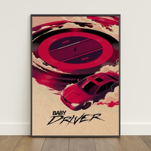 Poster Baby Fahrer | Retro Druck | Wandkunst | Kraftpapier Druck | Wohnkultur | Geschenk Poster | Filmposter #3