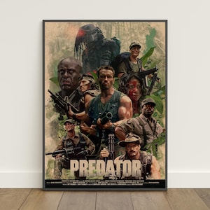 Póster de Depredador / Impresión retro / Arte mural / Impresión en papel kraft / Decoración del hogar / Póster de regalo / Póster de película