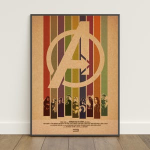 Poster Avengers / Stampa retrò / Arte murale / Stampa su carta kraft / Decorazione per la casa / Poster regalo / Poster del film n. 2
