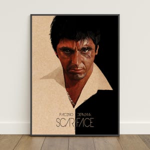 Scarface Poster | Retro Print | Wall Art | Kraft Paper Print | Home Decor | Gift Poster | Movie Poster