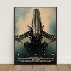 Póster de extraterrestre / Impresión retro / Arte mural / Impresión en papel kraft / Decoración del hogar / Póster de regalo / Póster de película n.° 3