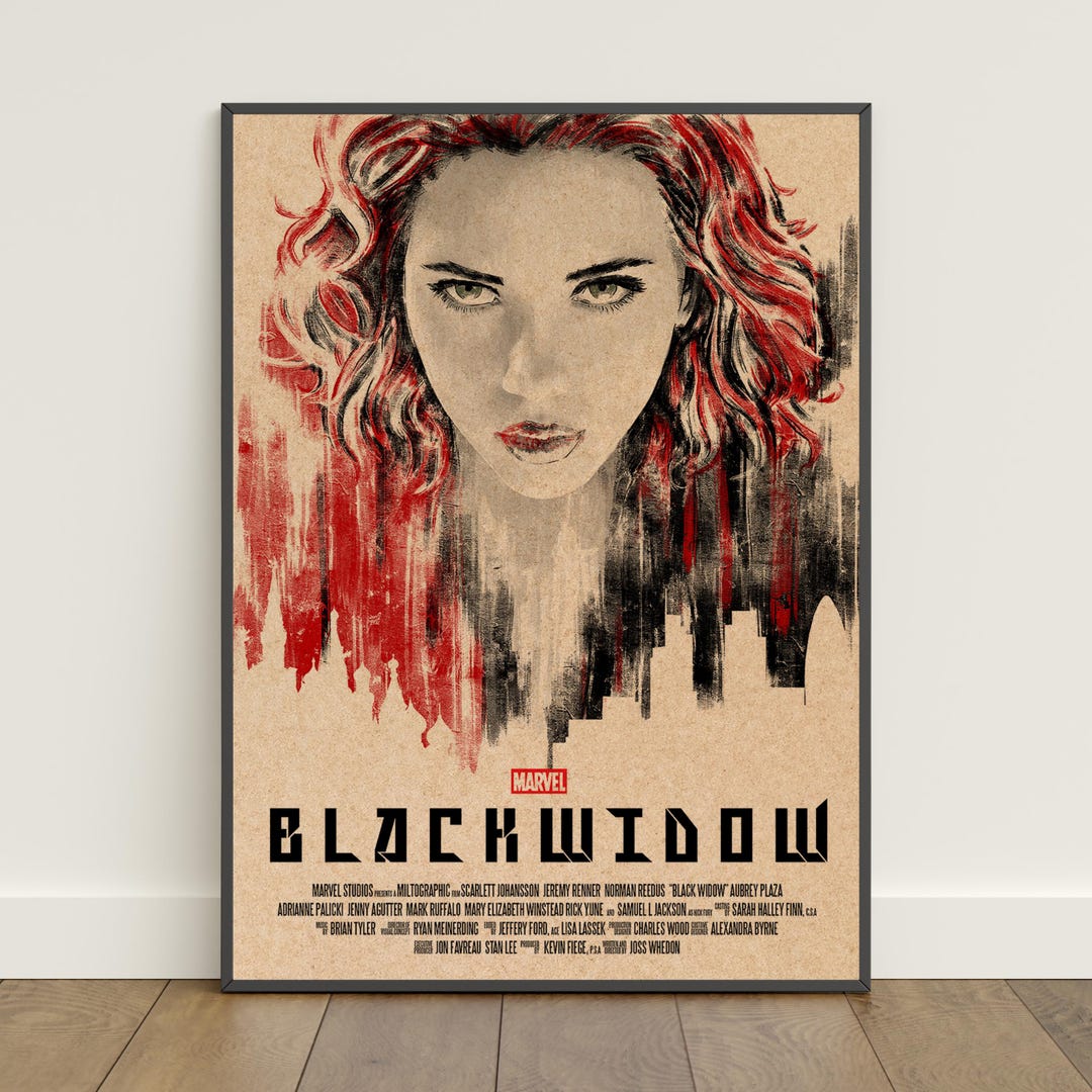 Black Widow Poster | Retro Print | Wall Art | Kraft Paper Print | Home ...