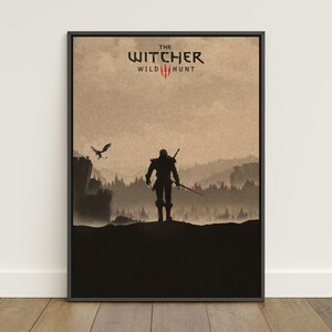 Poster di The Witcher 3 Wild Hunt / Stampa retrò / Arte murale / Stampa su carta kraft / Decorazione per la casa / Poster regalo / Poster del gioco