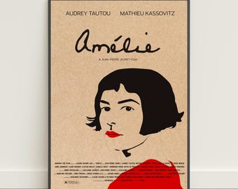 Affiche d'Amélie | Impression rétro | Art mural | Impression sur papier kraft | Décoration d'intérieur | Poster cadeau | Affiche de film