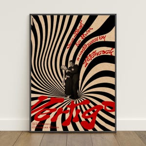 Pôster de Vertigo | Impressão retrô | Arte de parede | Impressão em papel kraft | Decoração para casa | Pôster para presente | Pôster de filme nº 2