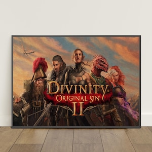 Poster di Divinity Original Sin 2 / Stampa retrò / Arte murale / Stampa su carta kraft / Decorazione per la casa / Poster regalo / Poster del gioco