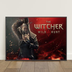 Poster di The Witcher 3 Wild Hunt / Stampa retrò / Arte murale / Stampa su carta kraft / Decorazione per la casa / Poster regalo / Poster del gioco n. 3