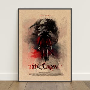Poster Die Krähe | Retro Druck | Wandkunst | Kraftpapier Druck | Wohnkultur | Geschenk Poster | Filmposter #2
