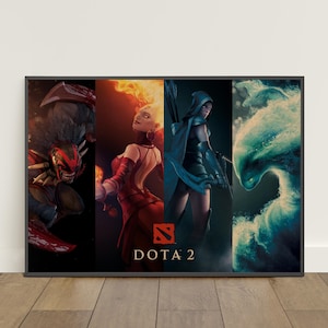 Dota 2 Poster | Retro Druck | Wandkunst | Kraftpapier Druck | Wohnkultur | Geschenk Poster | Spiel-Poster