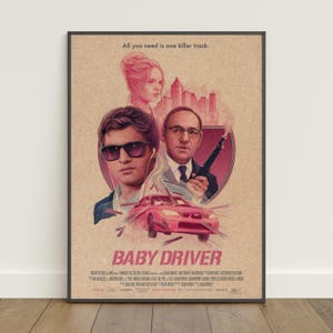 Poster Baby Fahrer | Retro Druck | Wandkunst | Kraftpapier Druck | Wohnkultur | Geschenk Poster | Filmposter #2